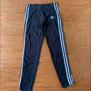 Adidas Youth Black Athletic 3 Stripe Legging